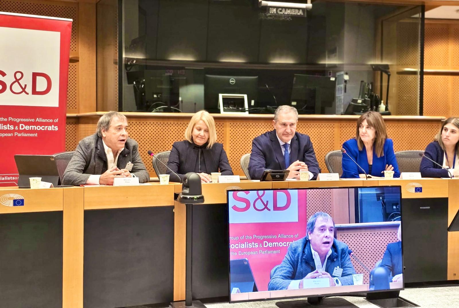 Mari Carmen Barrera y Mariano Hoya junto a Eurodiputados del S&D