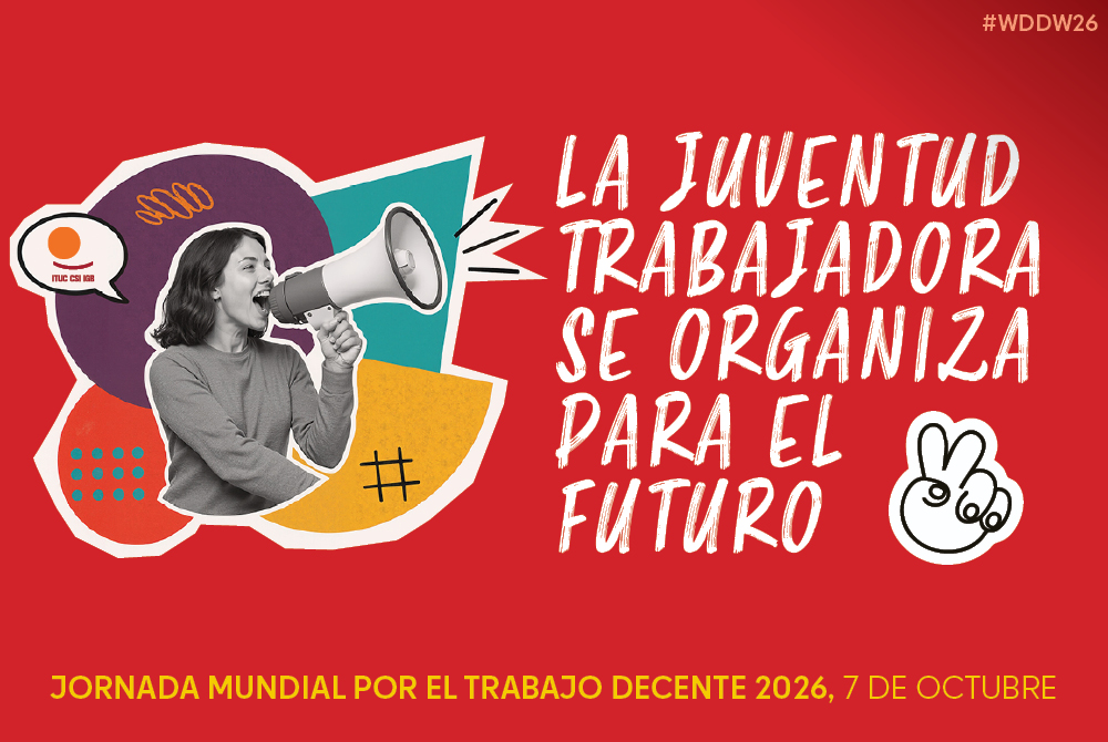 Cartel de la campaña de la CSI por la juventud trabajadora