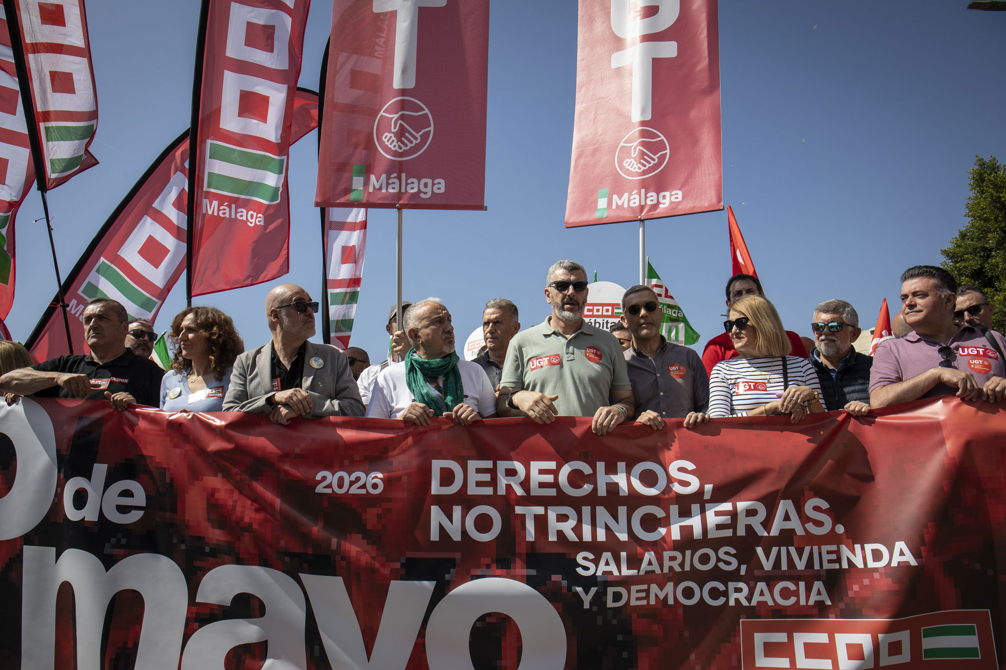 Cabecera del Primero de Mayo en la ciudad de Málaga