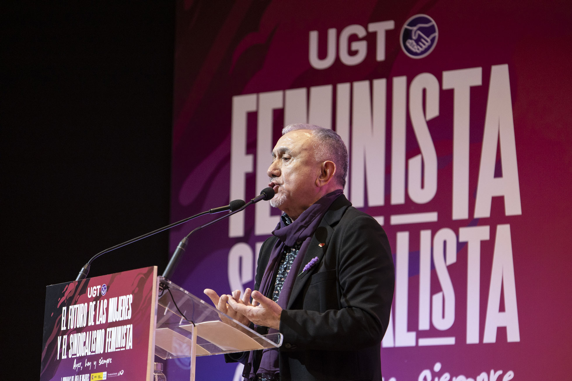 El secretario general de UGT Pepe Álvarez en la clausura del acto