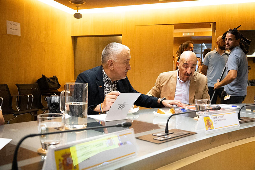Pepe Álvarez, secretario general de UGT y Fernando Luján, vicesecretario general de Política Sindical de UGT