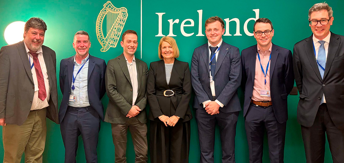 Mari Carmen Barrera en una reunión con representantes de los ministerios de Economía y Finanzas y de Seguridad Social de Irlanda