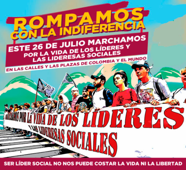 Pancarta marchamos por los líderes